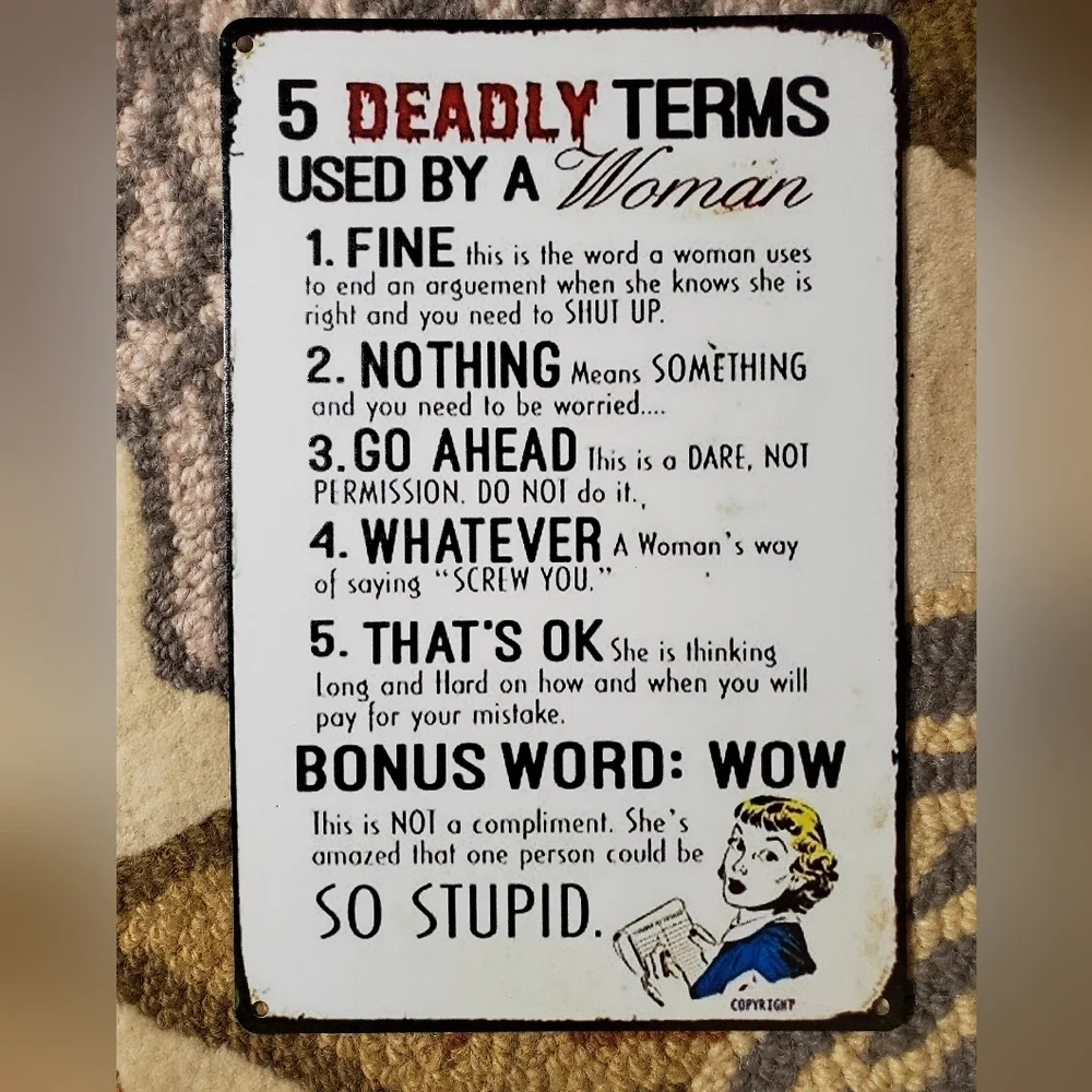 Vintage Style Wall Sign For Women